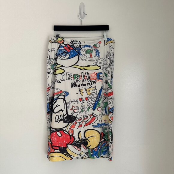 Mickey Mouse Donald Duck Scribble Space Theme Pencil Skirt Size XL (See Descrip) - Picture 9 of 13
